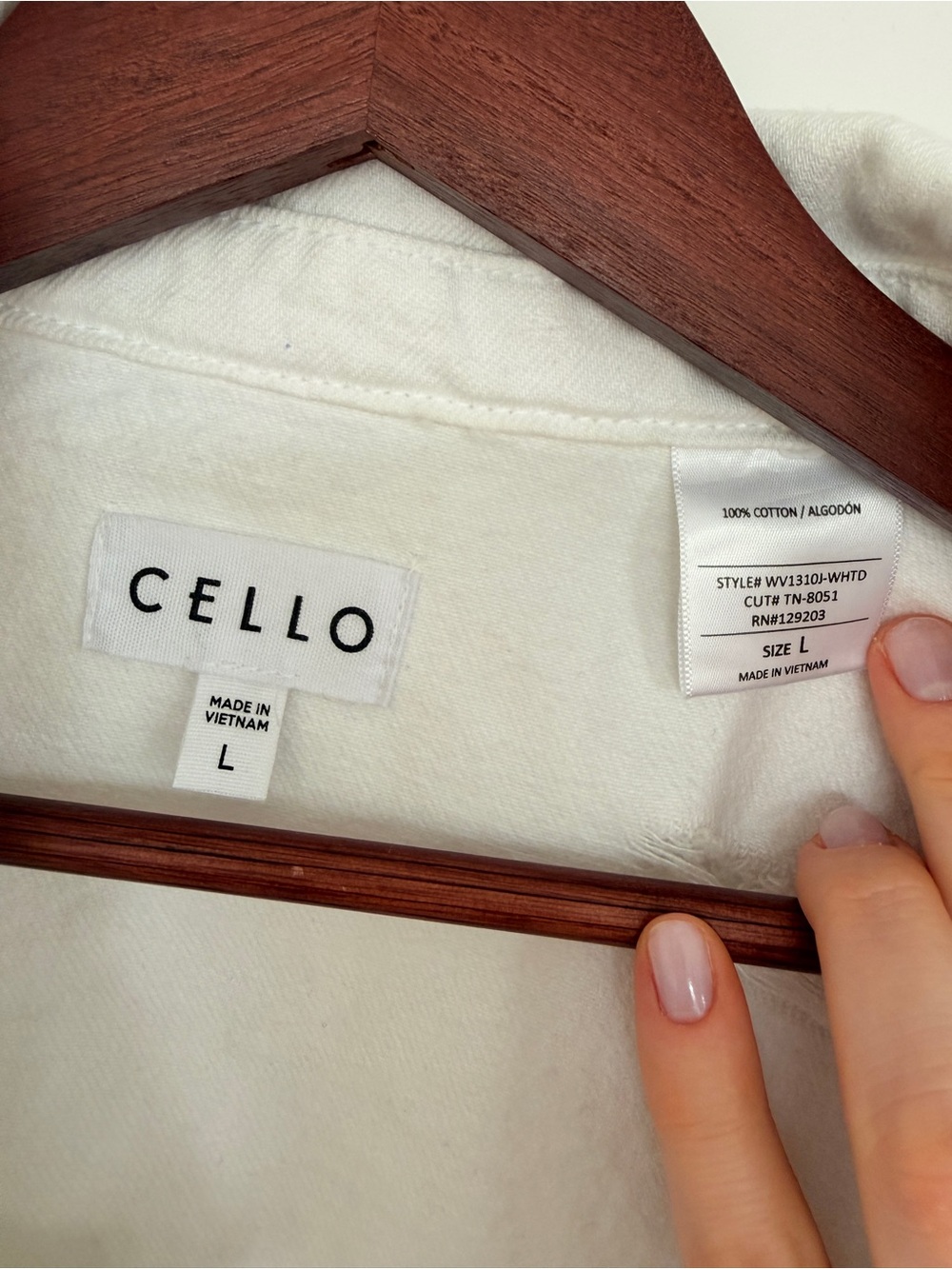 Cello White Distressed Cropped Denim Jacket - Picture 4 of 6